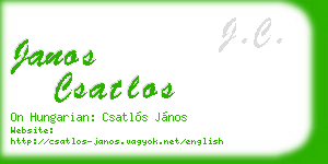 janos csatlos business card